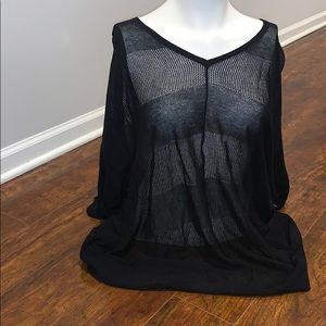 Beautiful Grace Elements Black sheer top Sz is 2X